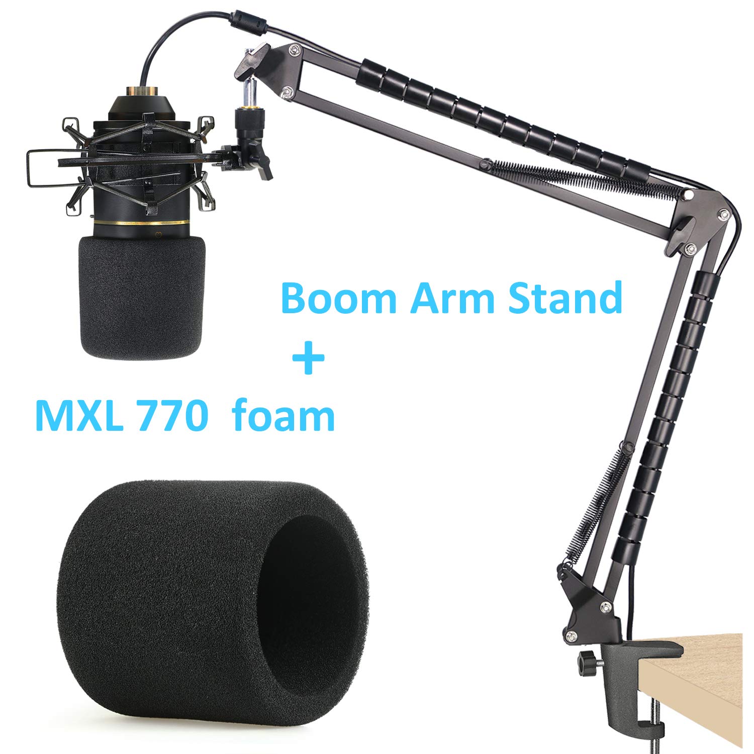 YOUSHARES MXL 770 990 Microphone Stand with Pop Filter and Boom Arm Compatible with MXL 770 990 by YOUSHARES - View 2 of 7
