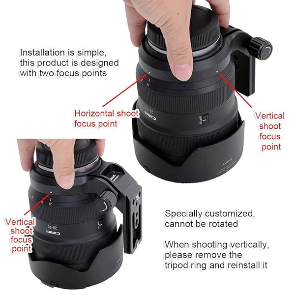 iShoot iShoot 74.5mm Metal Tripod Mount Ring for Canon RF 28-70mm f/2L USM - Arca-Swiss Quick Release Lens Support - View 8 of 11