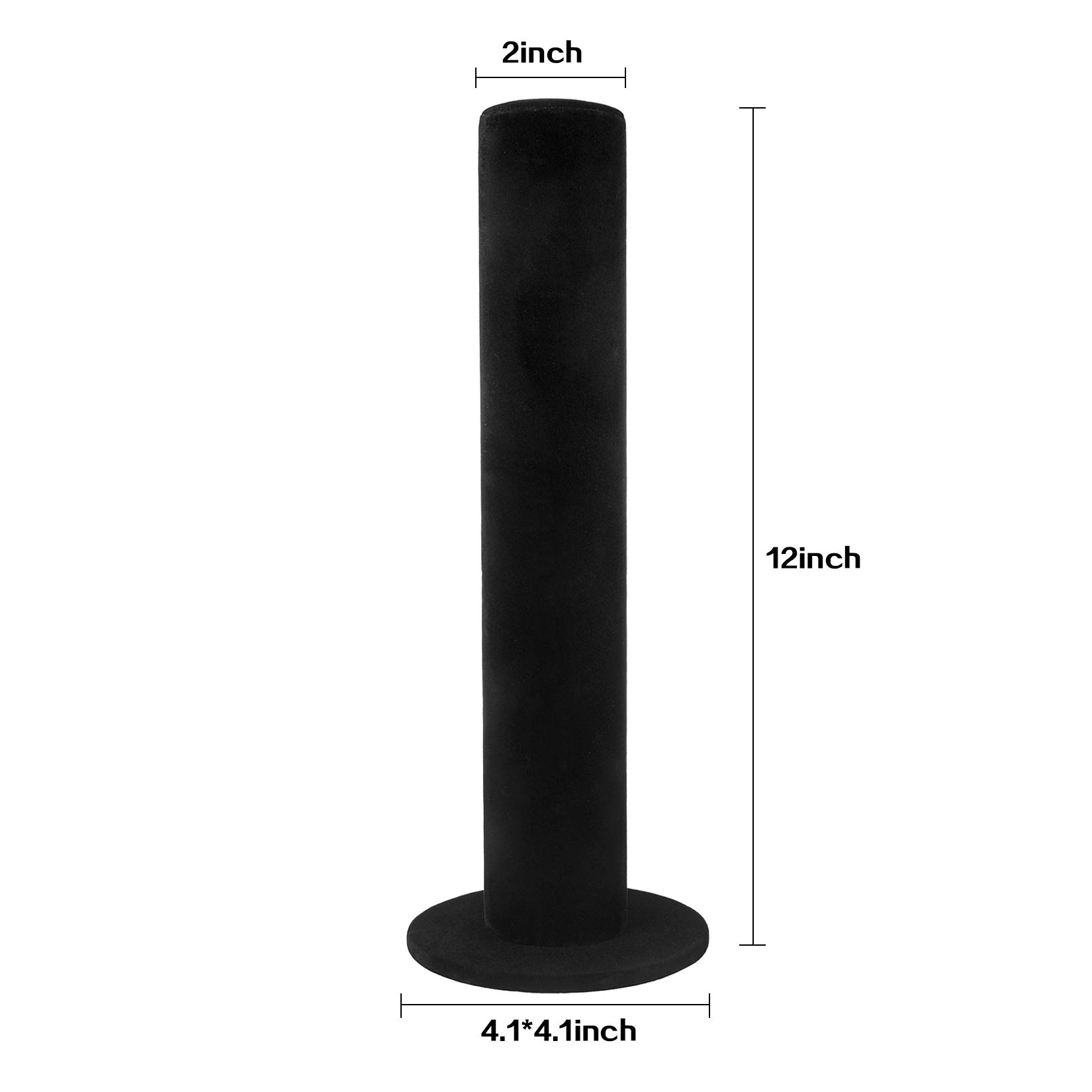 TENINYU TENINYU Velvet Jewelry Display Stand - Vertical Tower for Bracelets & Scrunchies (Black) - Stylish T-Bar Holder - View 7 of 7