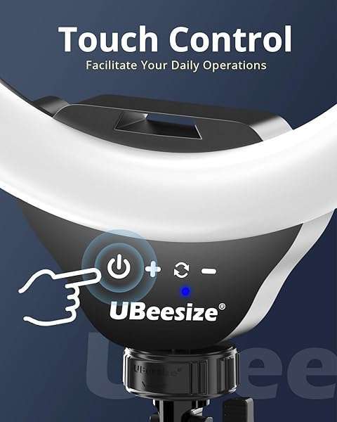 UBeesize UBeesize 12'' Selfie Ring Light & 62'' Tripod for YouTube, Instagram, TikTok - Perfect for Phones, Cameras & Webcams - View 3 of 7