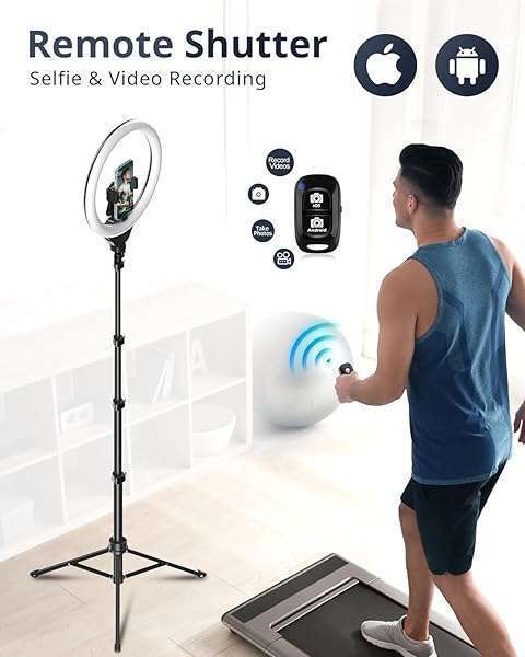 UBeesize UBeesize 12'' Selfie Ring Light & 62'' Tripod for YouTube, Instagram, TikTok - Perfect for Phones, Cameras & Webcams - View 6 of 7