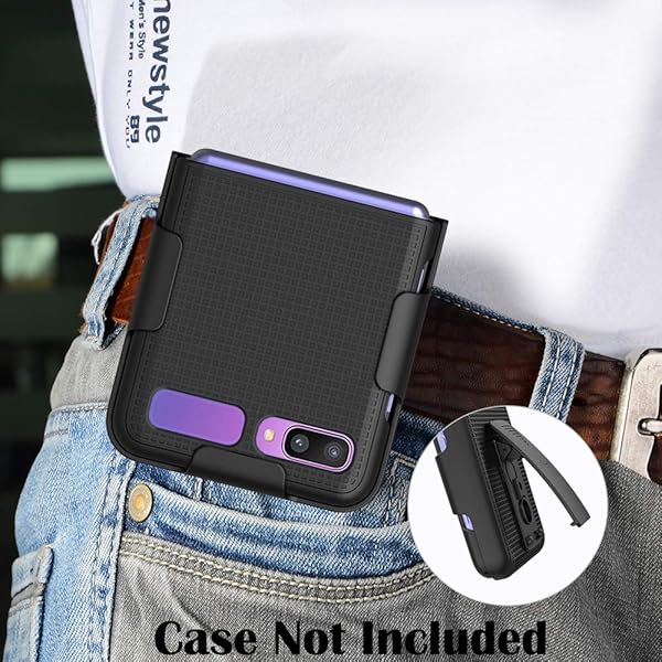 Nakedcellphone Best Black Belt Clip Holster for Samsung Galaxy Z Flip 5G - Perfect Fit for Slim Case - View 7 of 7