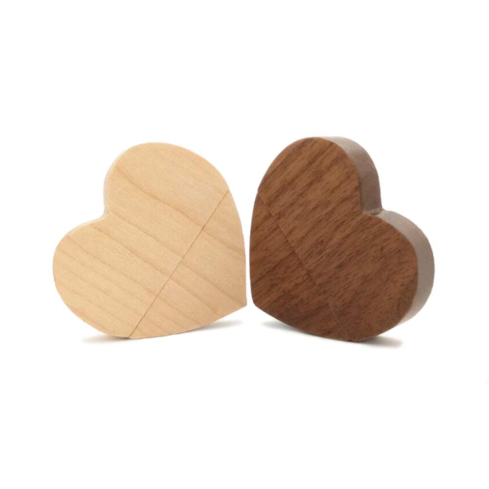 YOOGO Wooden Heart Shape USB Flash Drive 32GB High Speed Memory Stick with Box Ideal for Wedding Gifts - View 3 of 7
