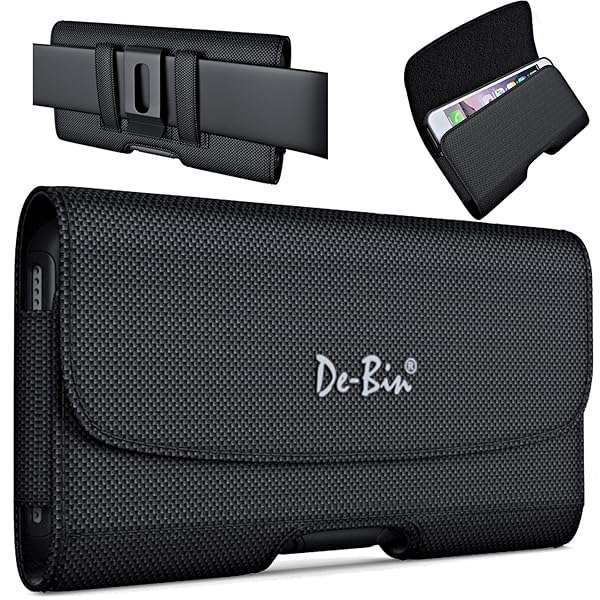 De-Bin De-Bin Holster for iPhone 15 Pro Max & More - Belt Clip Case for Phones with Cases | Fits 11, 12, 13, 14, 15 Pro Max & Plus