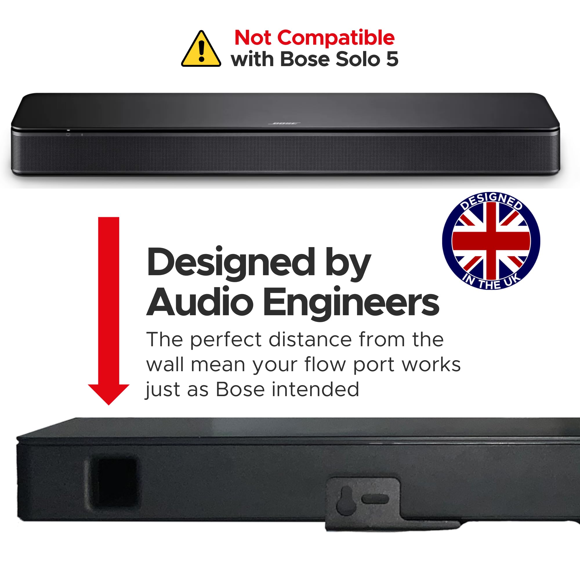 Sound Bass TV Speaker Wall Mount Bracket for Bose Soundbar | Complete Hardware Kit | UK Design by Soundbass - View 9 of 9