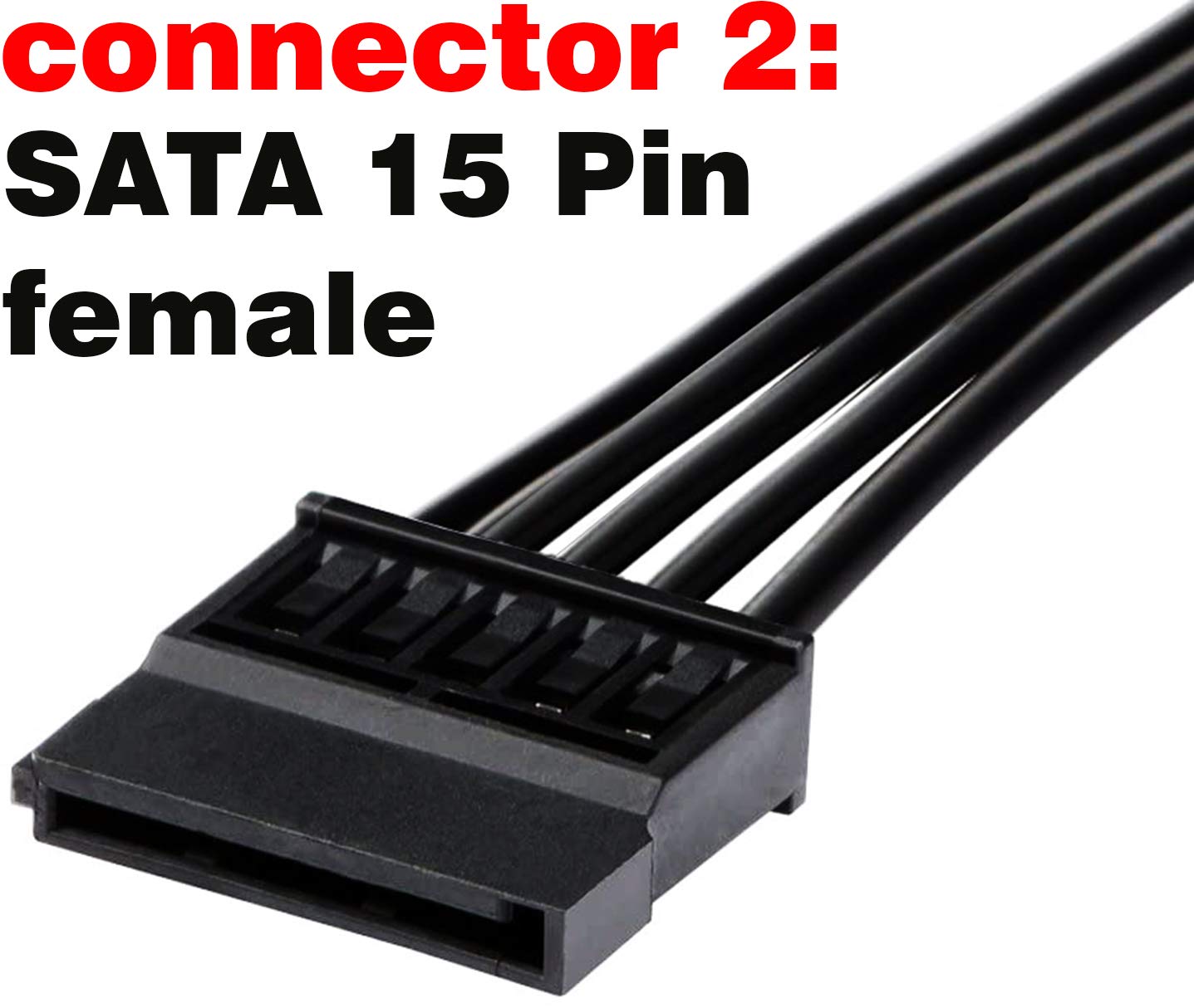 TeamProfitcom 15 Pin SATA Power Extension Cable Male to Female Adapter for HDD SSD 2 Pack 24 Inches - View 5 of 6