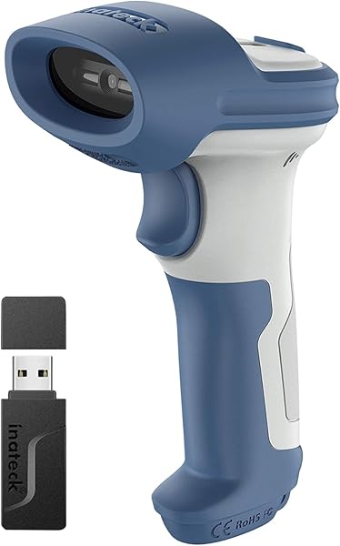 Inateck Inateck BCST-73 Bluetooth Barcode Scanner: 2D Wireless Reader with 5.0 & 2.4GHz, Supports GS1 Barcodes - Fast & Efficient!