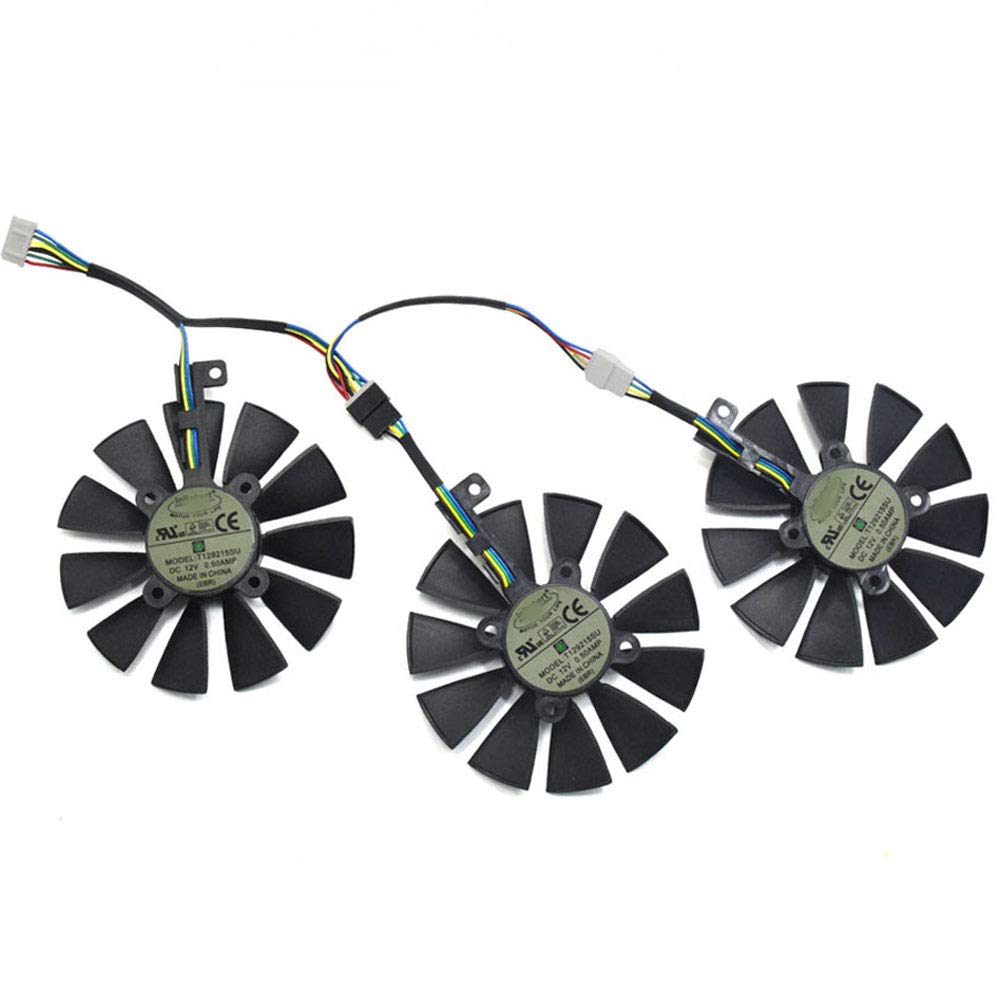 87MM T129215SU 4Pin Cooling Fan for ASUS GTX 980 Ti R9 390X 390 GTX 1060 1080 1070 1070Ti RX 480 580 Graphics Card Cooler - View 2 of 3