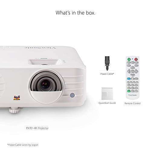 ViewSonic ViewSonic PX701-4K Projector: 4K UHD, 3200 Lumens, 240Hz, HDR, Dual HDMI for Home Theater & Netflix Streaming - View 9 of 10