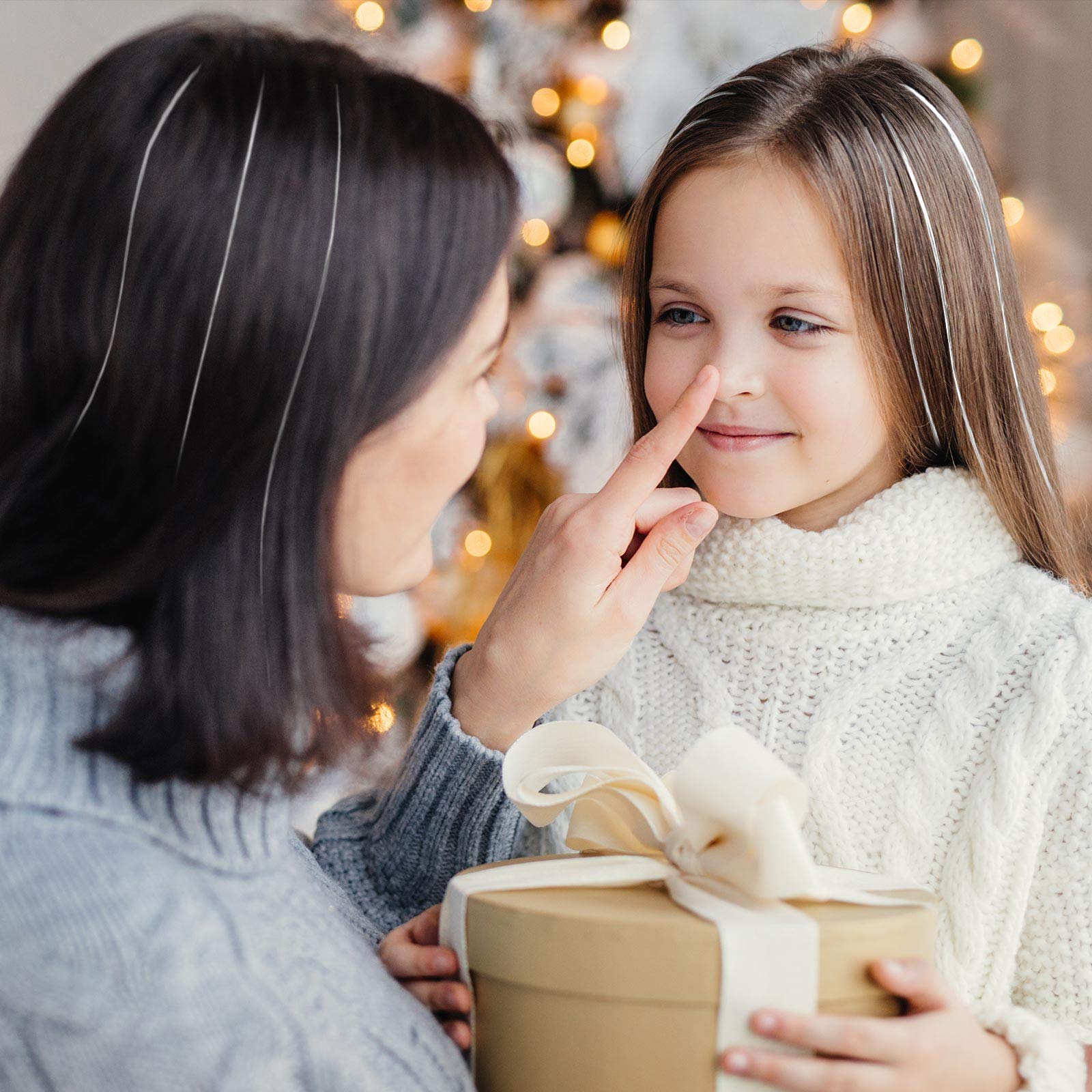 5000 Strands Icicles Tinsel Christmas Tree Foil Fringe Strands Silver Winter Home Decorations for Holiday Party Birthday Wedding - View 4 of 7