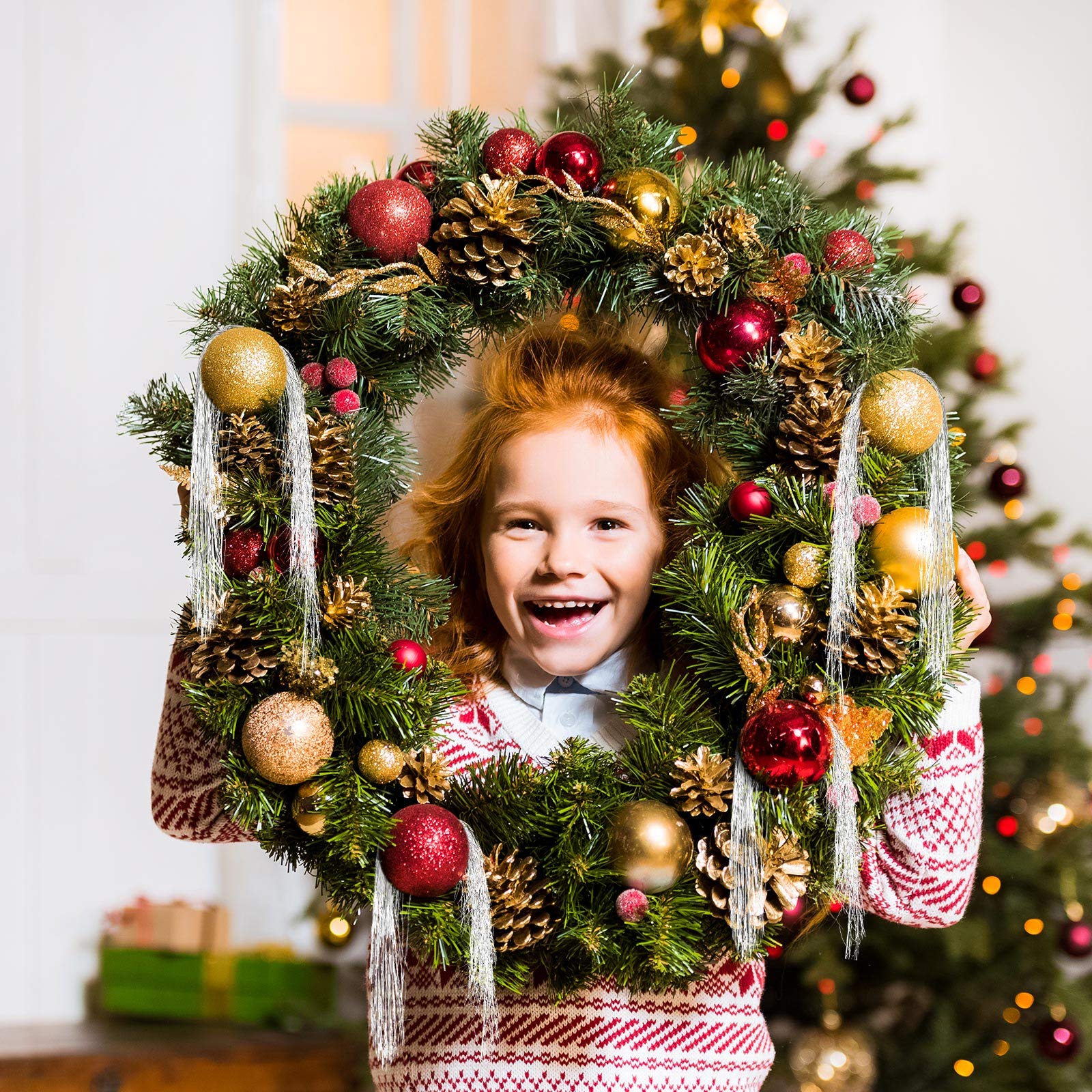 5000 Strands Icicles Tinsel Christmas Tree Foil Fringe Strands Silver Winter Home Decorations for Holiday Party Birthday Wedding - View 7 of 7