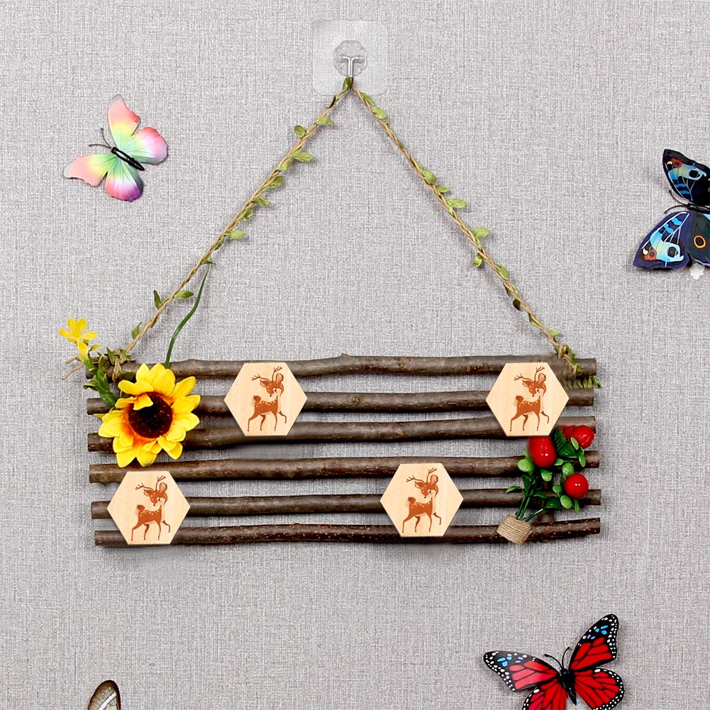 OLYCRAFT 100PCS Unfinished Natural Wood Hexagon Cutouts for DIY Crafts and Holiday Decoration 1.5x1.3x0.2 Inch - View 8 of 8