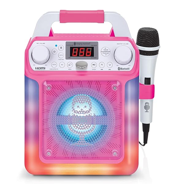 Singing Machine Portable Karaoke Machine for All Ages - Bluetooth, LED Lights, Wired Mic & Voice Effects - View 3 of 8
