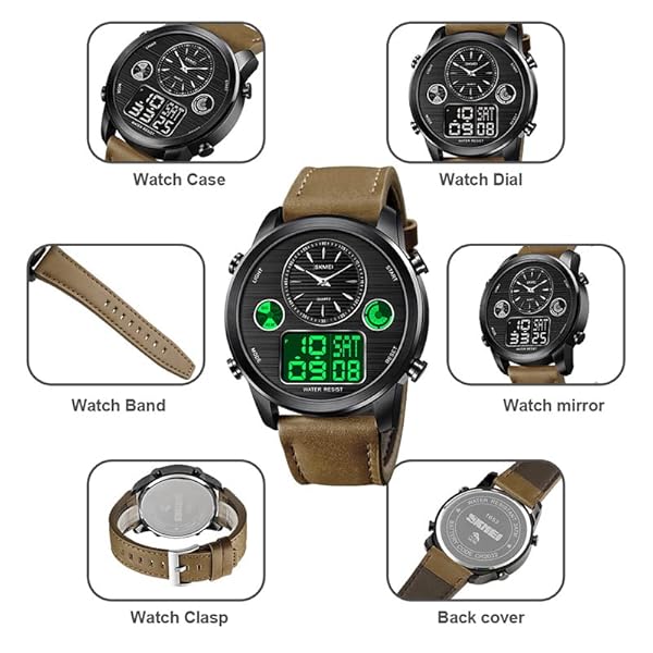 Gosasa Gosasa Military Sports Watch for Men Luxury LED Digital Waterproof Chronograph Business Timepiece Brown and Black Fashion Brand - View 4 of 7