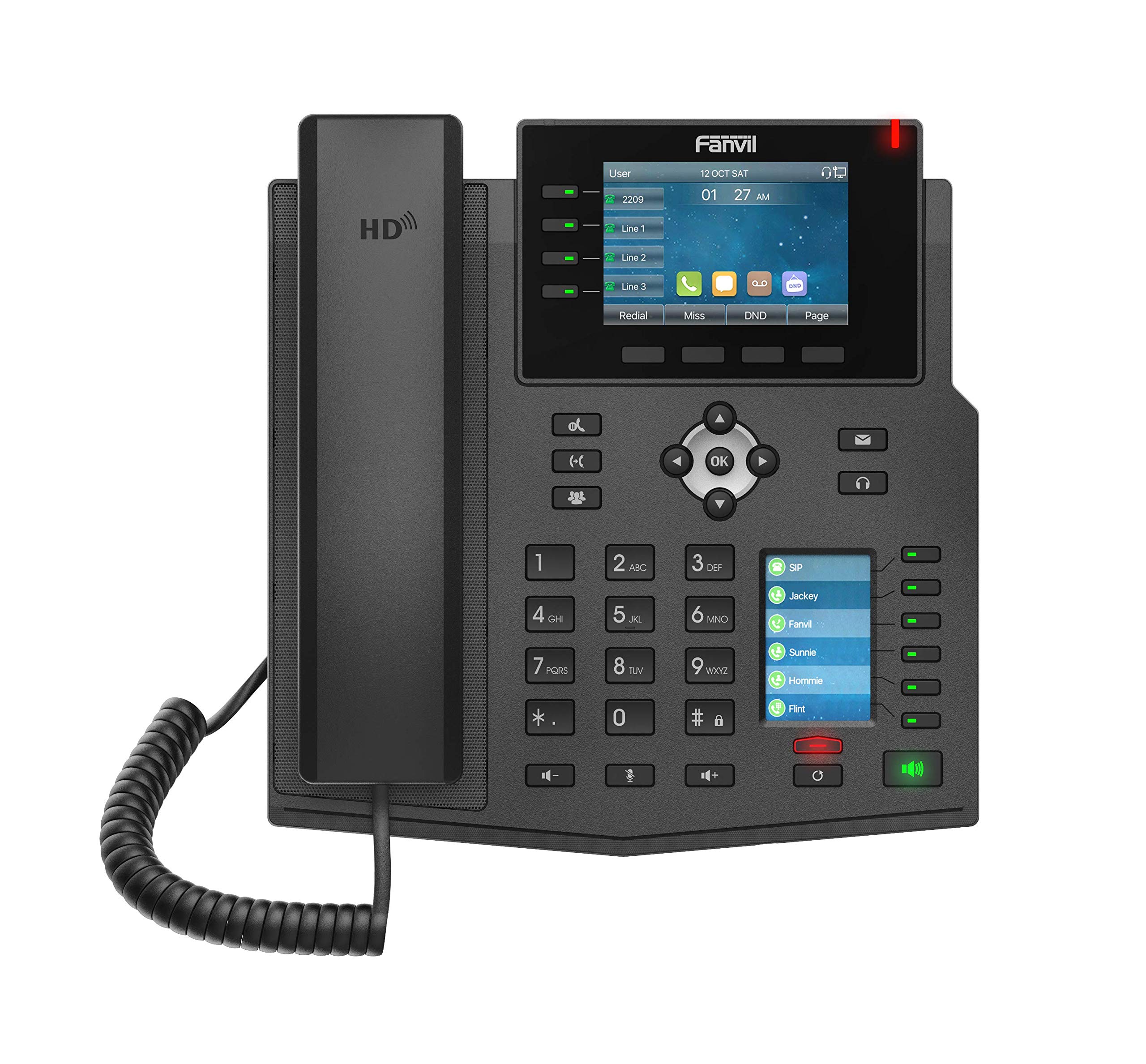 Fanvil X5U High-End VoIP Phone with 3.5 Inch Color Display and 16 SIP Lines for Enhanced Communication and Connectivity - View 2 of 6