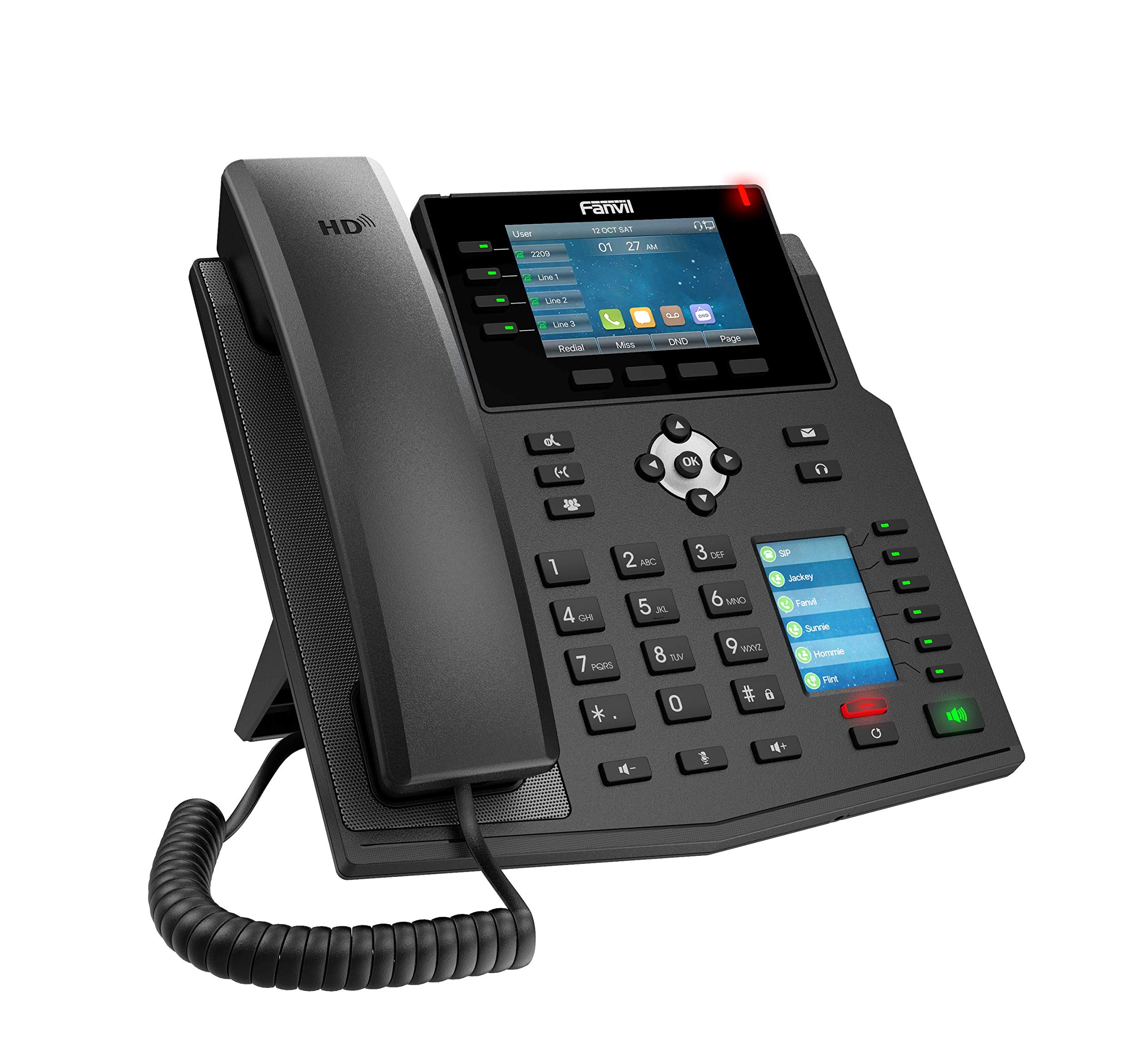 Fanvil X5U High-End VoIP Phone with 3.5 Inch Color Display and 16 SIP Lines for Enhanced Communication and Connectivity - View 4 of 6