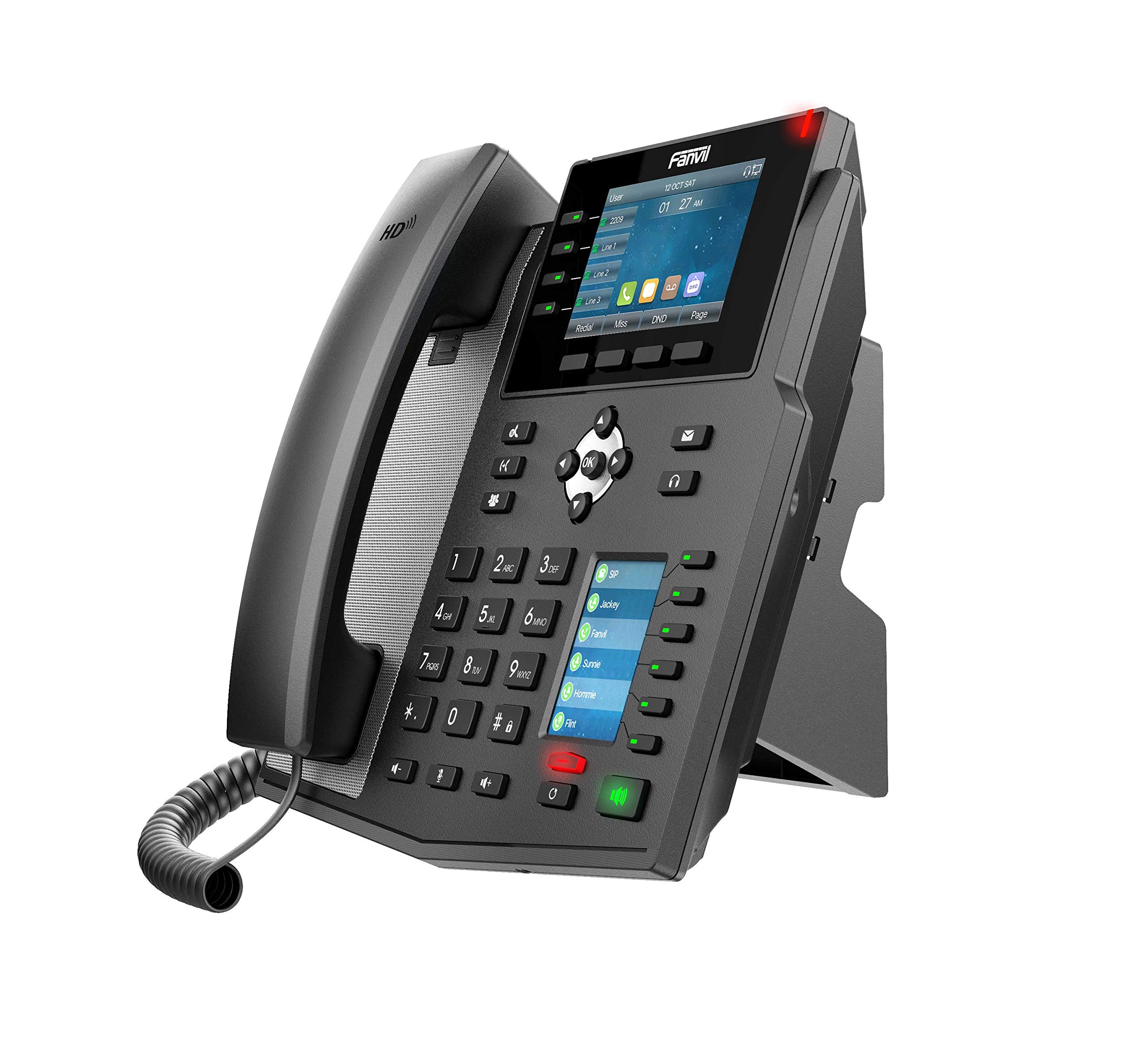 Fanvil X5U High-End VoIP Phone with 3.5 Inch Color Display and 16 SIP Lines for Enhanced Communication and Connectivity - View 5 of 6