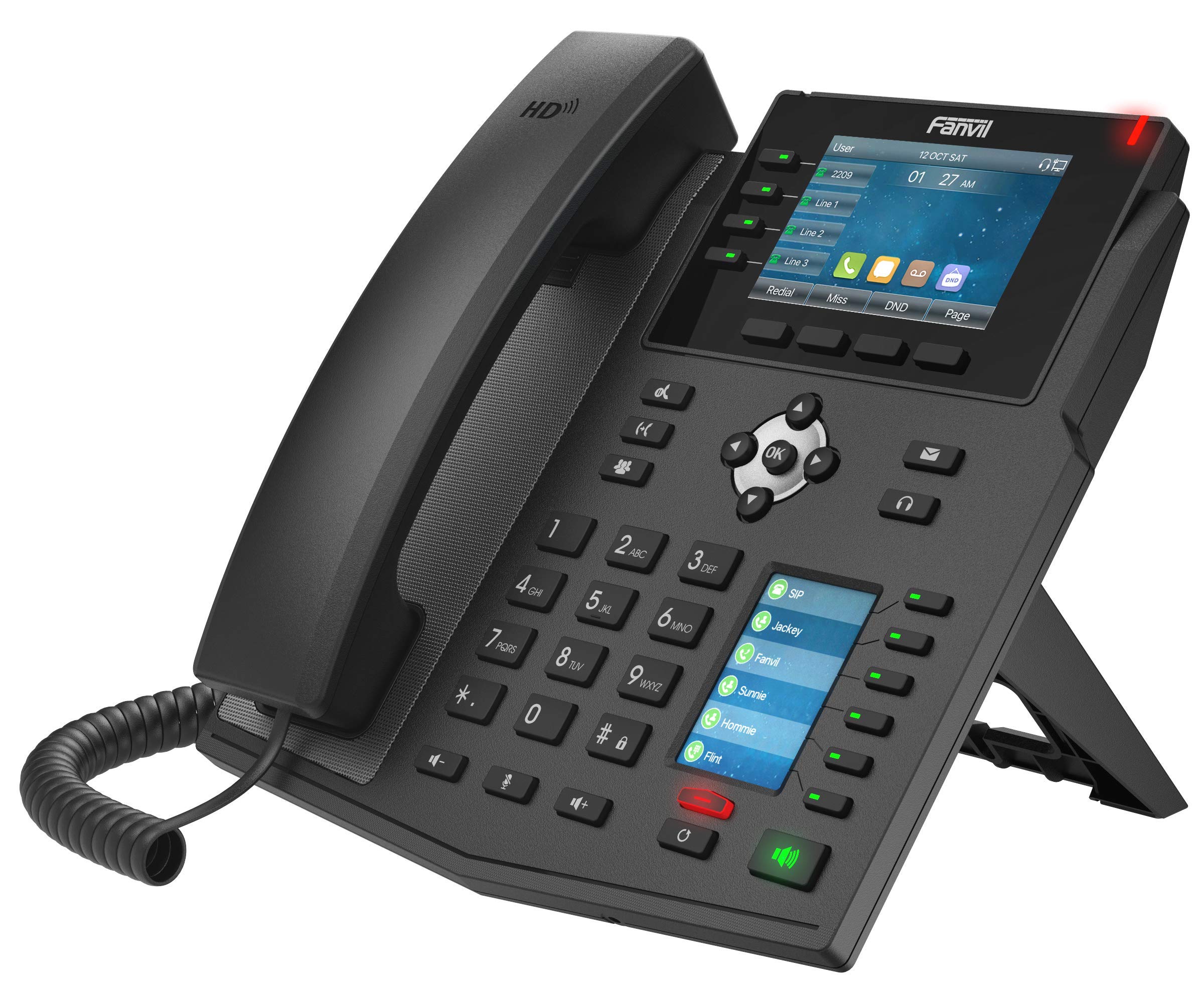 Fanvil X5U High-End VoIP Phone with 3.5 Inch Color Display and 16 SIP Lines for Enhanced Communication and Connectivity