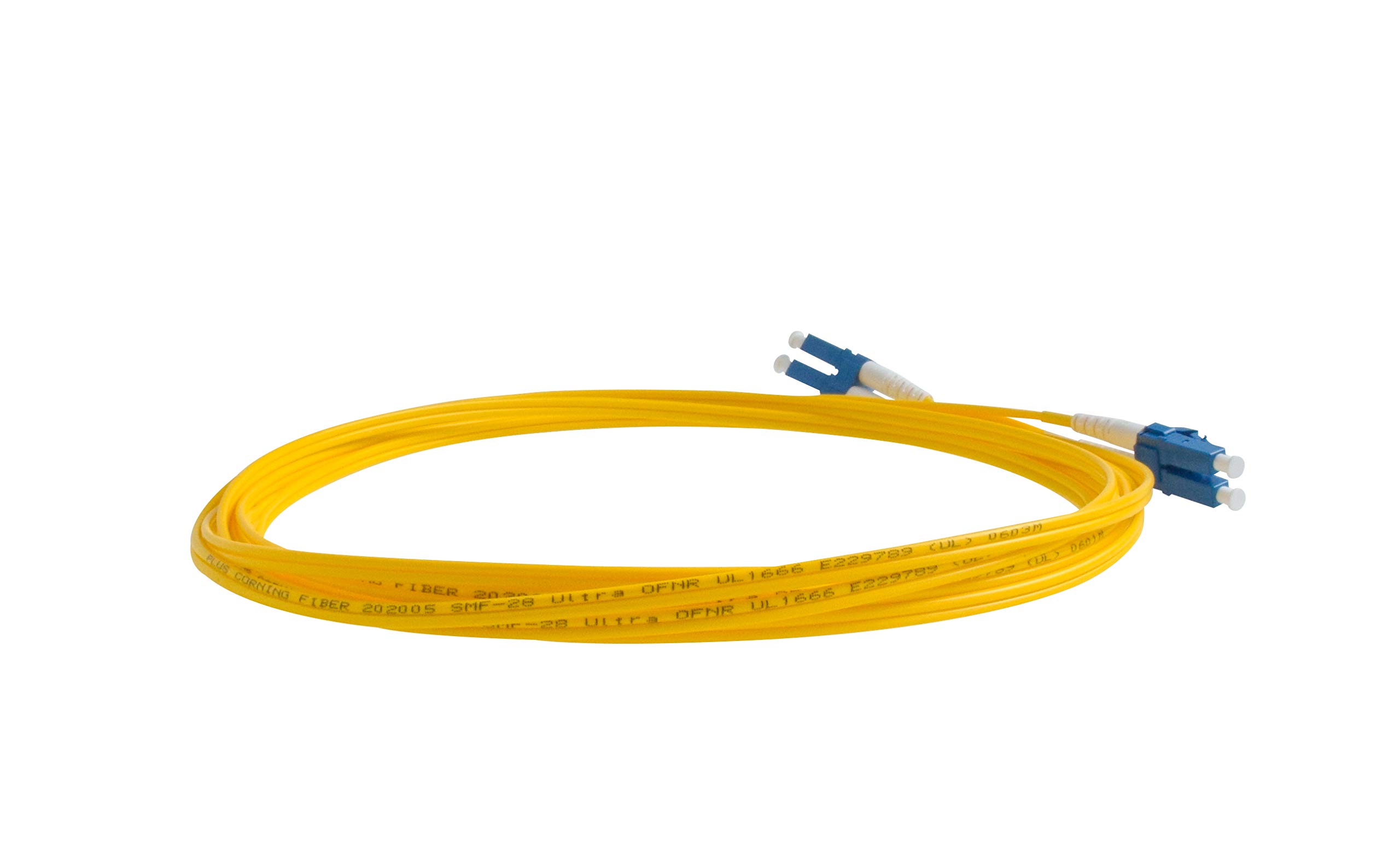 SpeedyFiberTX SpeedyFiberTX 6-Pack LC to LC Fiber Patch Cable 0.20 Meter Corning SMF-28 Singlemode 9/125um Duplex Yellow Riser OFNR Cable Jacket - View 2 of 7