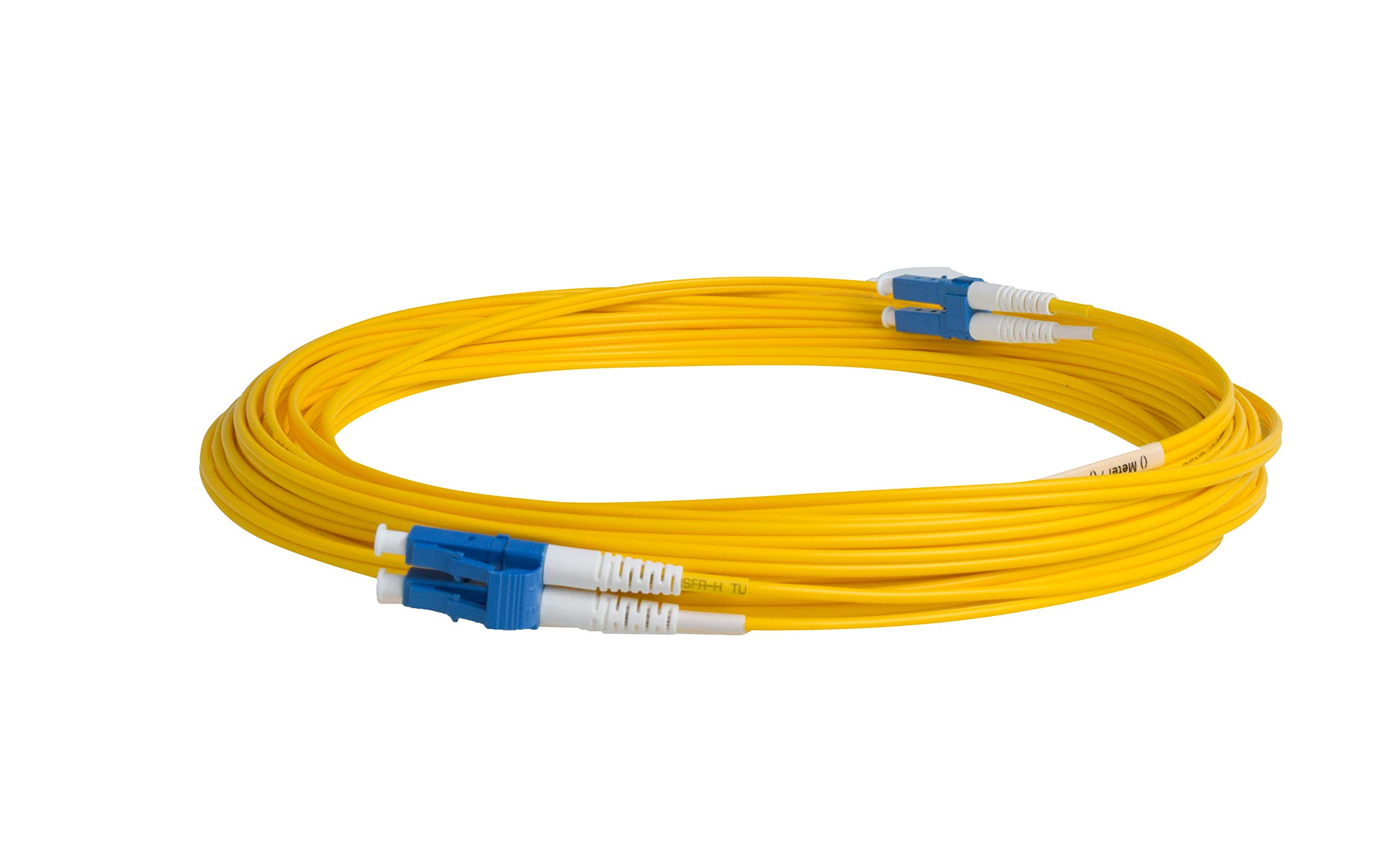 SpeedyFiberTX SpeedyFiberTX 6-Pack LC to LC Fiber Patch Cable 0.20 Meter Corning SMF-28 Singlemode 9/125um Duplex Yellow Riser OFNR Cable Jacket - View 3 of 7