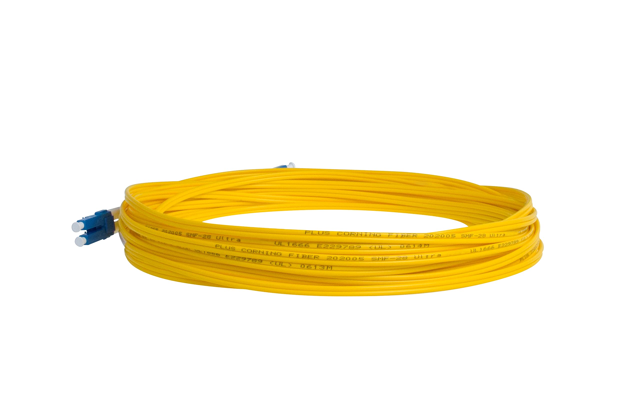 SpeedyFiberTX SpeedyFiberTX 6-Pack LC to LC Fiber Patch Cable 0.20 Meter Corning SMF-28 Singlemode 9/125um Duplex Yellow Riser OFNR Cable Jacket - View 4 of 7
