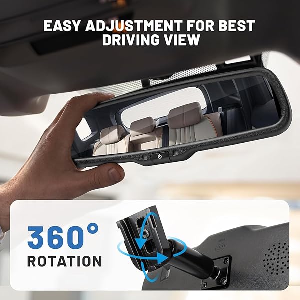EWAY EWAY Auto Adjusting Brightness 4.3 Inch LCD Car Rear View Mirror Monitor with Universal Mount and Backup Camera Support - View 5 of 10