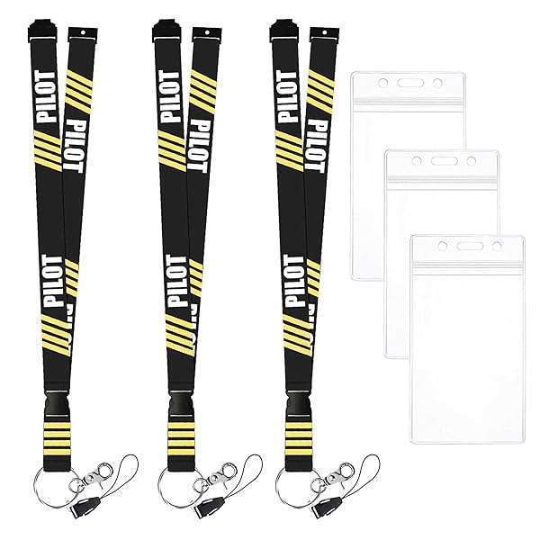 ALAMSCN ALAMSCN Pilot Lanyard: Detachable Neck Strap & Keychain ID Badge Holder for Aircraft Safety