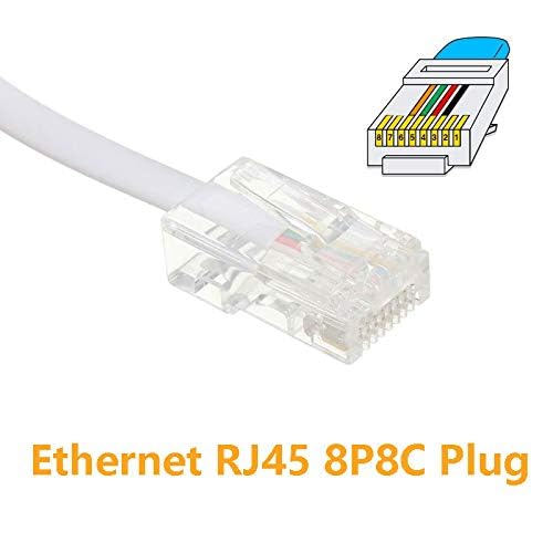 Uvital Uvital RJ45 to RJ11 Converter Adapter Cable 4 Pack Ethernet Male to Telephone Female Connector White - View 3 of 9