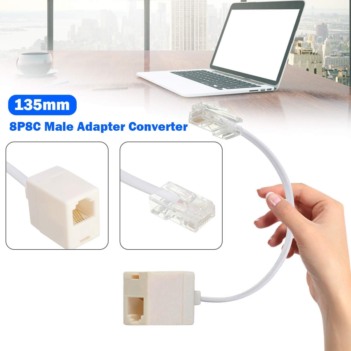 Uvital Uvital RJ45 to RJ11 Converter Adapter Cable 4 Pack Ethernet Male to Telephone Female Connector White - View 5 of 9