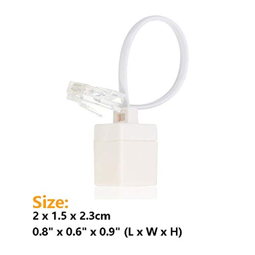 Uvital Uvital RJ45 to RJ11 Converter Adapter Cable 4 Pack Ethernet Male to Telephone Female Connector White - View 7 of 9