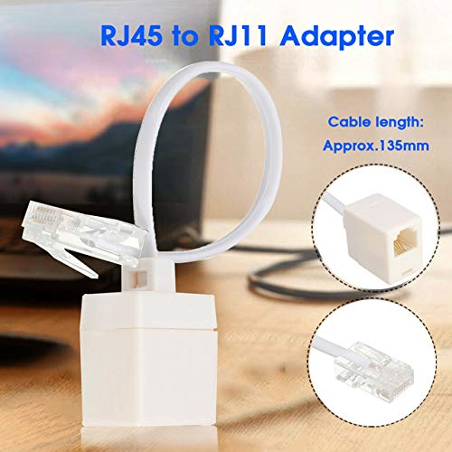 Uvital Uvital RJ45 to RJ11 Converter Adapter Cable 4 Pack Ethernet Male to Telephone Female Connector White - View 8 of 9