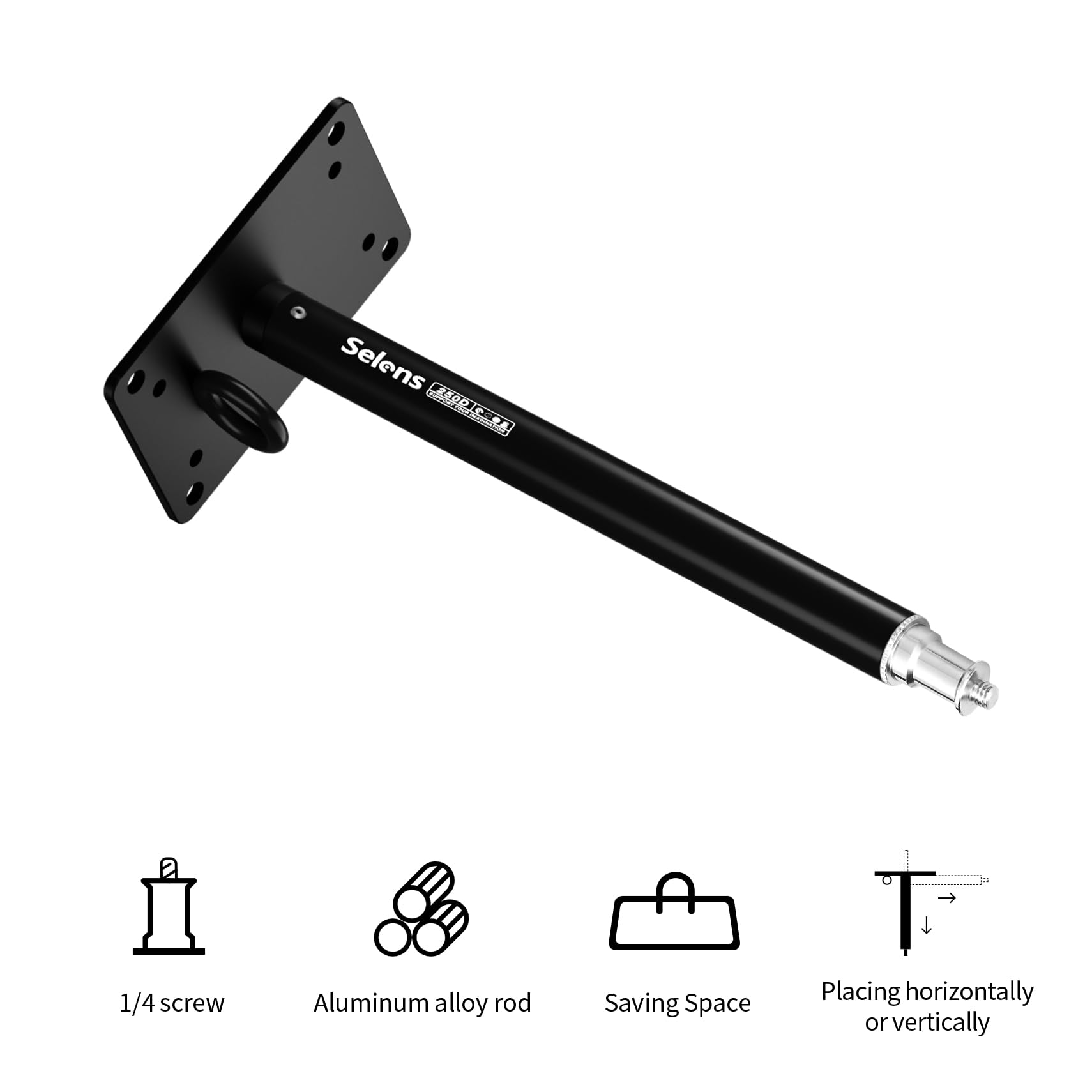 Selens Selens 2 Pack Camera Ceiling Mount 11 Inch Wall Mount Bracket with Universal Adapter for Video Light Ring Light Softbox Reflector Led Light - View 2 of 6