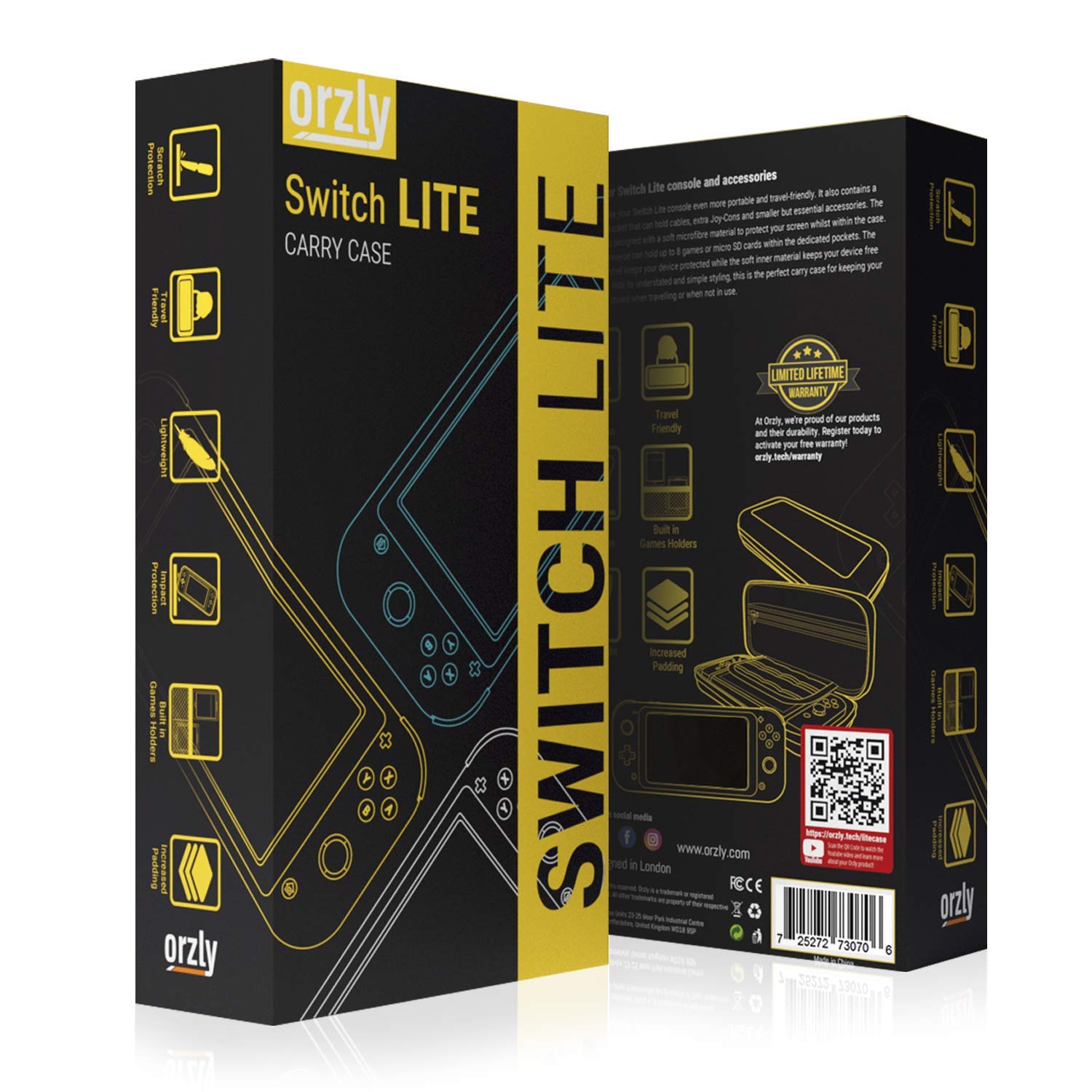 Orzly Carry Case for Nintendo Switch Lite Portable Travel Case with Storage for Games and Accessories Coral - View 2 of 7