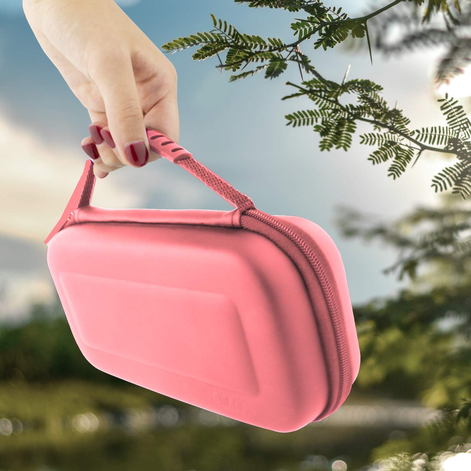 Orzly Carry Case for Nintendo Switch Lite Portable Travel Case with Storage for Games and Accessories Coral - View 3 of 7