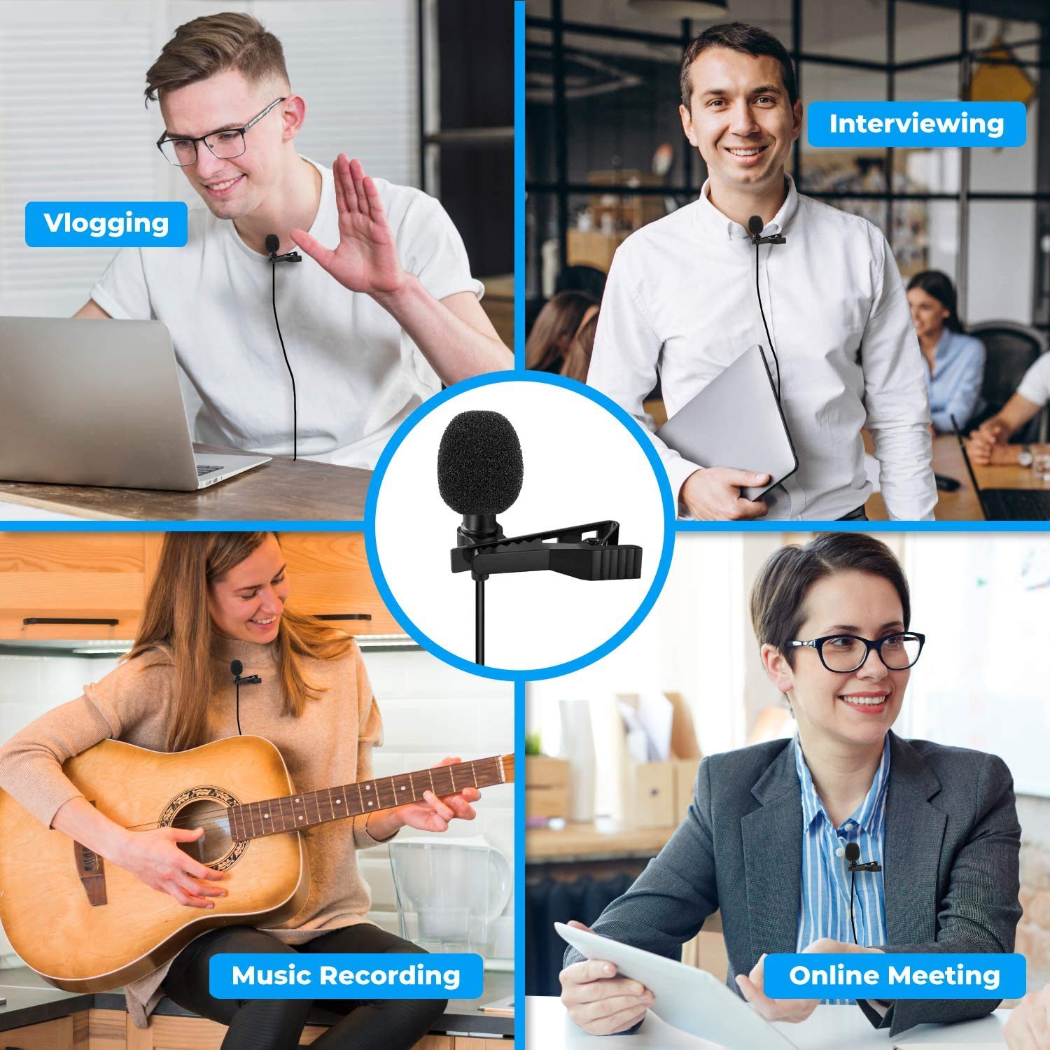 Alvoxcon Lavalier Lapel Microphone for Android Smartphone and Tablet USB Type C Ideal for YouTube Vlog TikTok Conference Handsfree Use - View 5 of 6