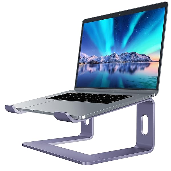 SOUNDANCE SOUNDANCE Aluminum Laptop Stand Ergonomic Riser for 10 to 15.6 Inch Notebooks Purple Metal Holder for Desk