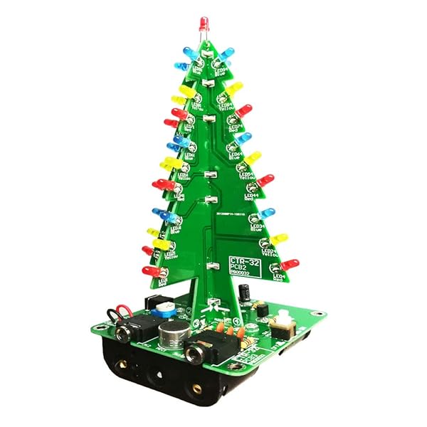 Gikfun Gikfun Audio Controlled 3D LED Christmas Tree DIY Kit for Soldering Practice EK1685