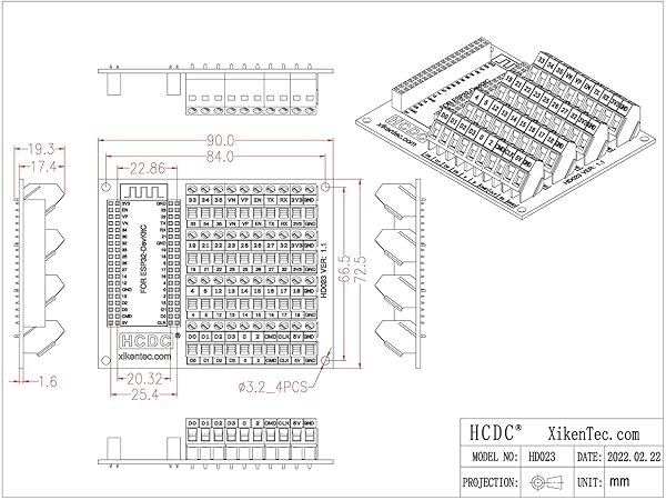 HCDC Screw Terminal Block Breakout Module Board for ESP32 DevKitC High Quality Connection Solution - View 7 of 7