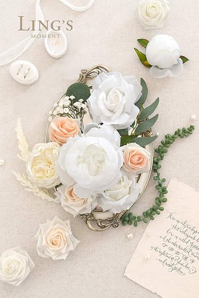 Ling's moment Ling's Moment Artificial Flowers Box Set White and Sage for DIY Wedding Bouquets Centerpieces Party Baby Shower Home Decor - View 3 of 7