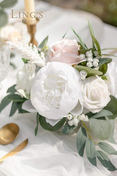 Ling's moment Ling's Moment Artificial Flowers Box Set White and Sage for DIY Wedding Bouquets Centerpieces Party Baby Shower Home Decor - View 5 of 7