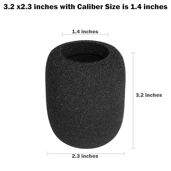 ChromLives 8 Pack Microphone Cover ChromLives Foam Windscreen for Standard Microphones Black - View 5 of 8