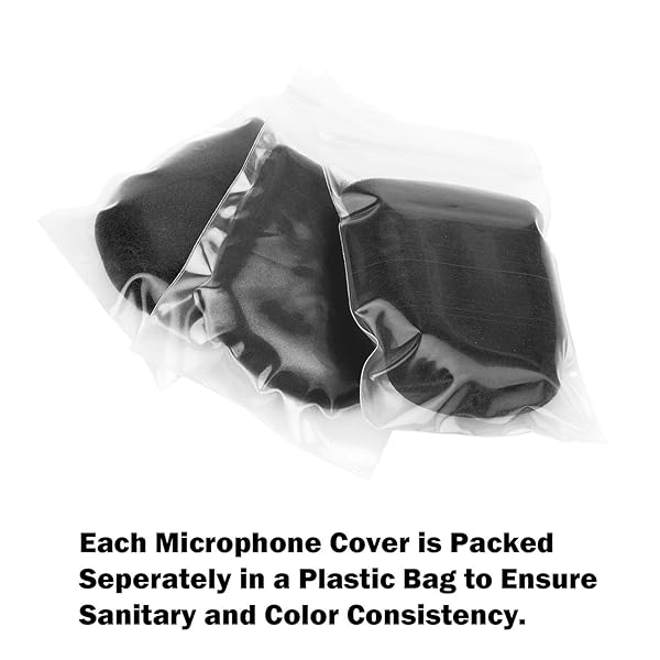 ChromLives 8 Pack Microphone Cover ChromLives Foam Windscreen for Standard Microphones Black - View 8 of 8