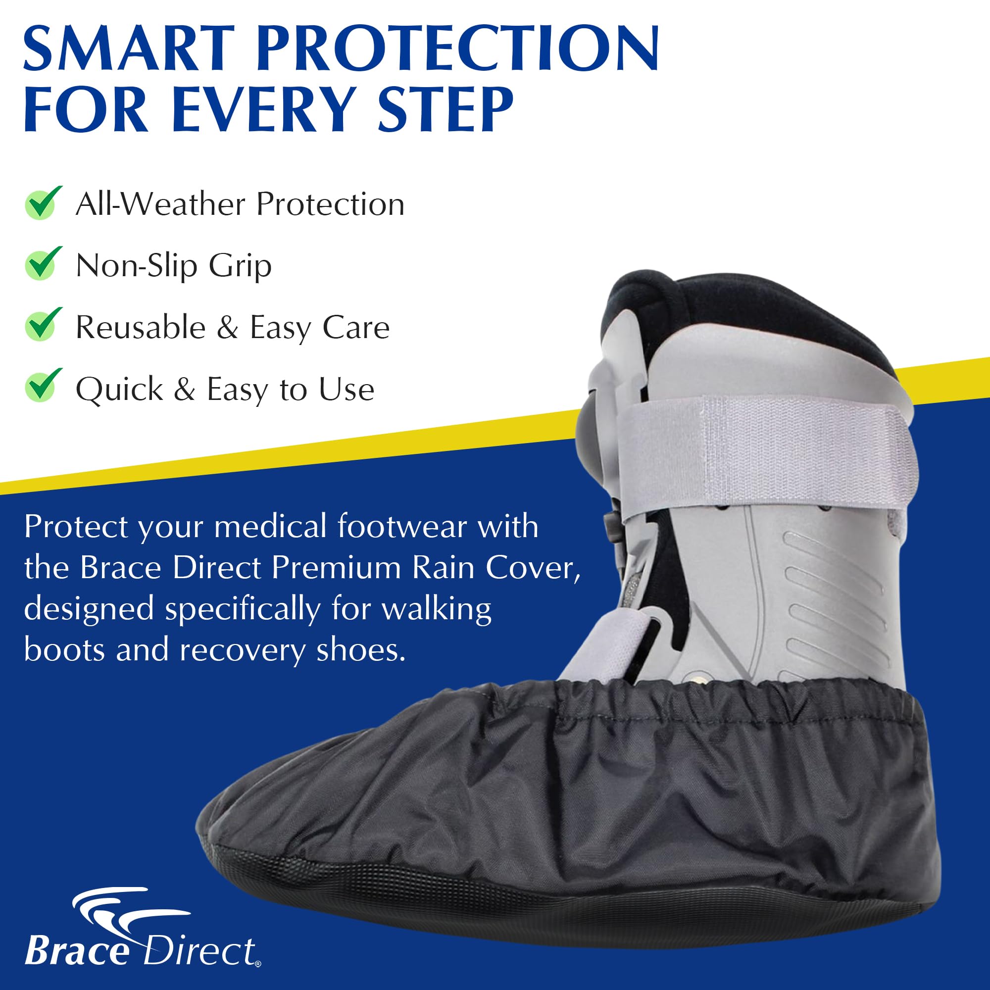 Brace Direct Rain Cover for Walking and Recovery Boots Waterproof Non-Slip Protector Large Fits L Boots Men 11 to 12.5 Women 12 to 13.5 - View 4 of 7