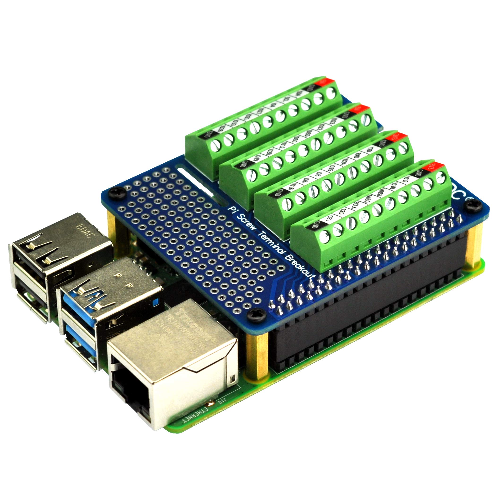 HCDC RPi Screw Terminal Block Breakout HAT Module for Raspberry Pi A+ 3A+ B+ 2B 3B 3B+ 4B Easy Connection Solution for Projects - View 3 of 7