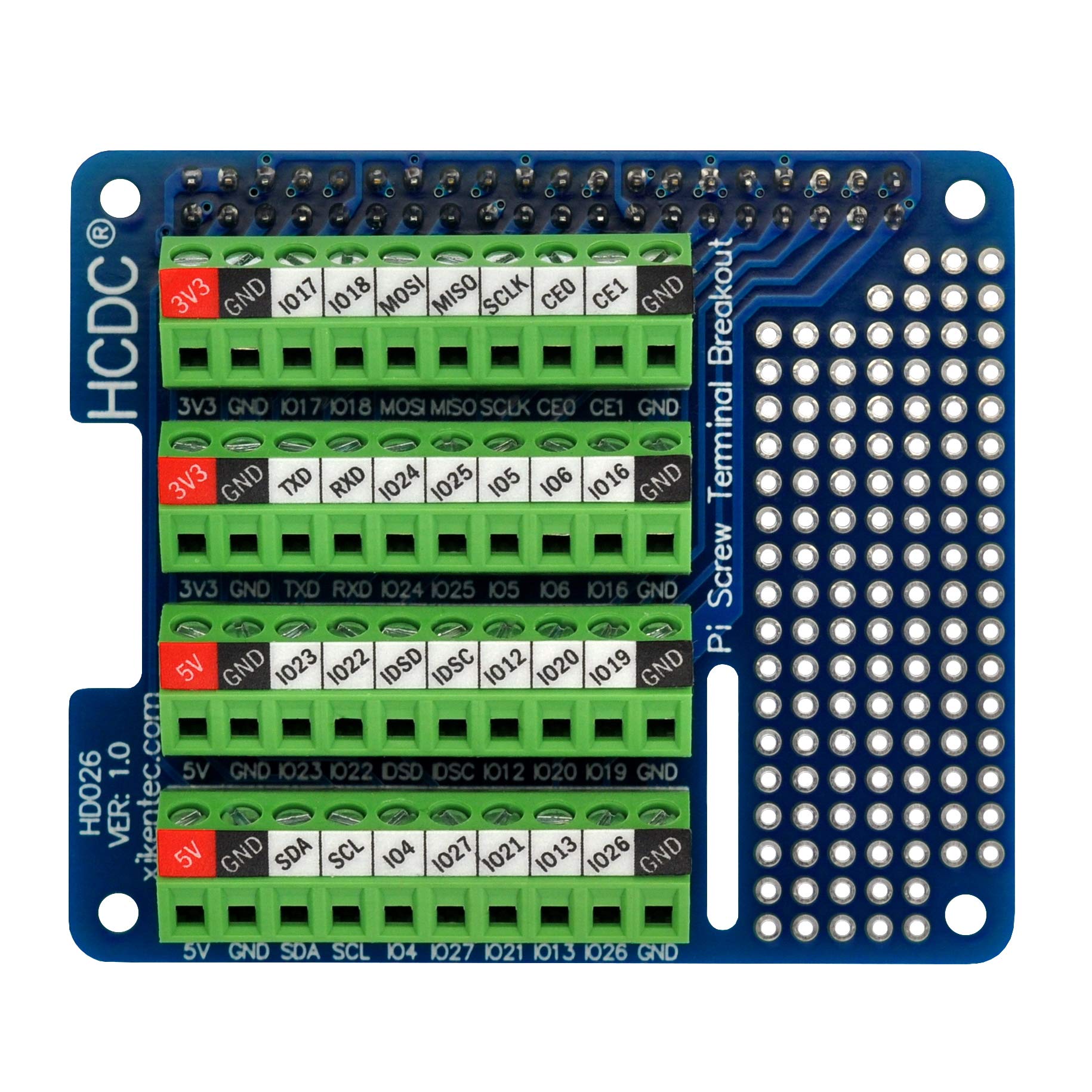 HCDC RPi Screw Terminal Block Breakout HAT Module for Raspberry Pi A+ 3A+ B+ 2B 3B 3B+ 4B Easy Connection Solution for Projects - View 7 of 7