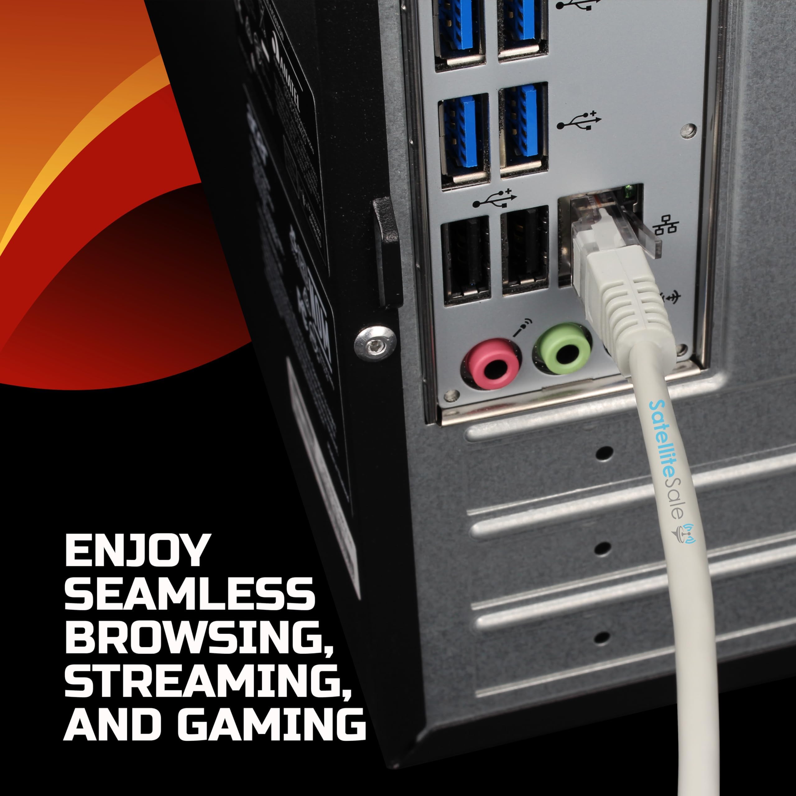 SatelliteSale RJ45 Cat-5e Network Ethernet Cable 6 Feet 100 MHz 1000 Mbps Universal Gray Cord for Fast Internet Connection - View 4 of 7