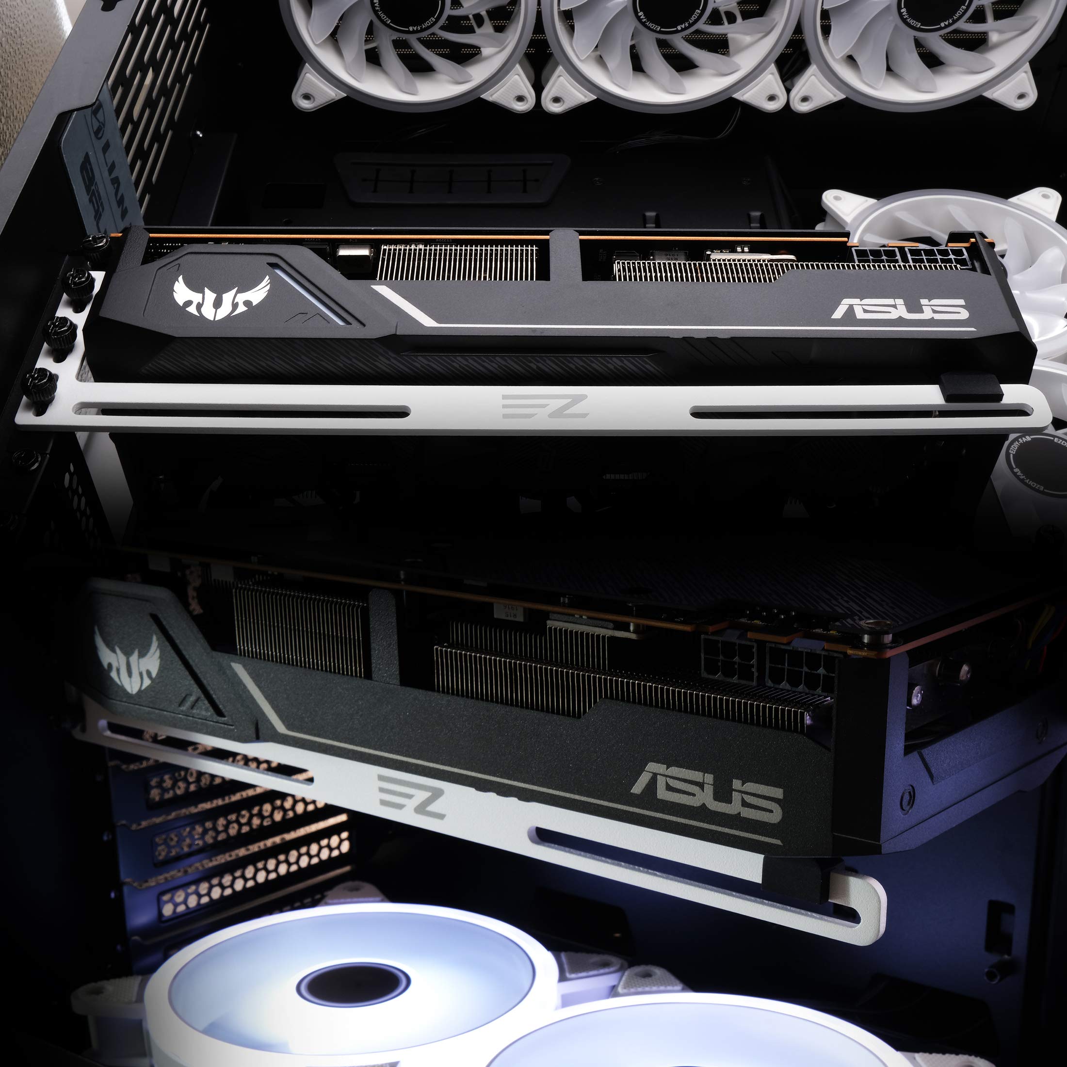 EZDIY-FAB GPU Bracket Graphics Card Brace Support Video Card Holder for Custom Desktop PC Gaming 3mm Aluminum White - View 3 of 7