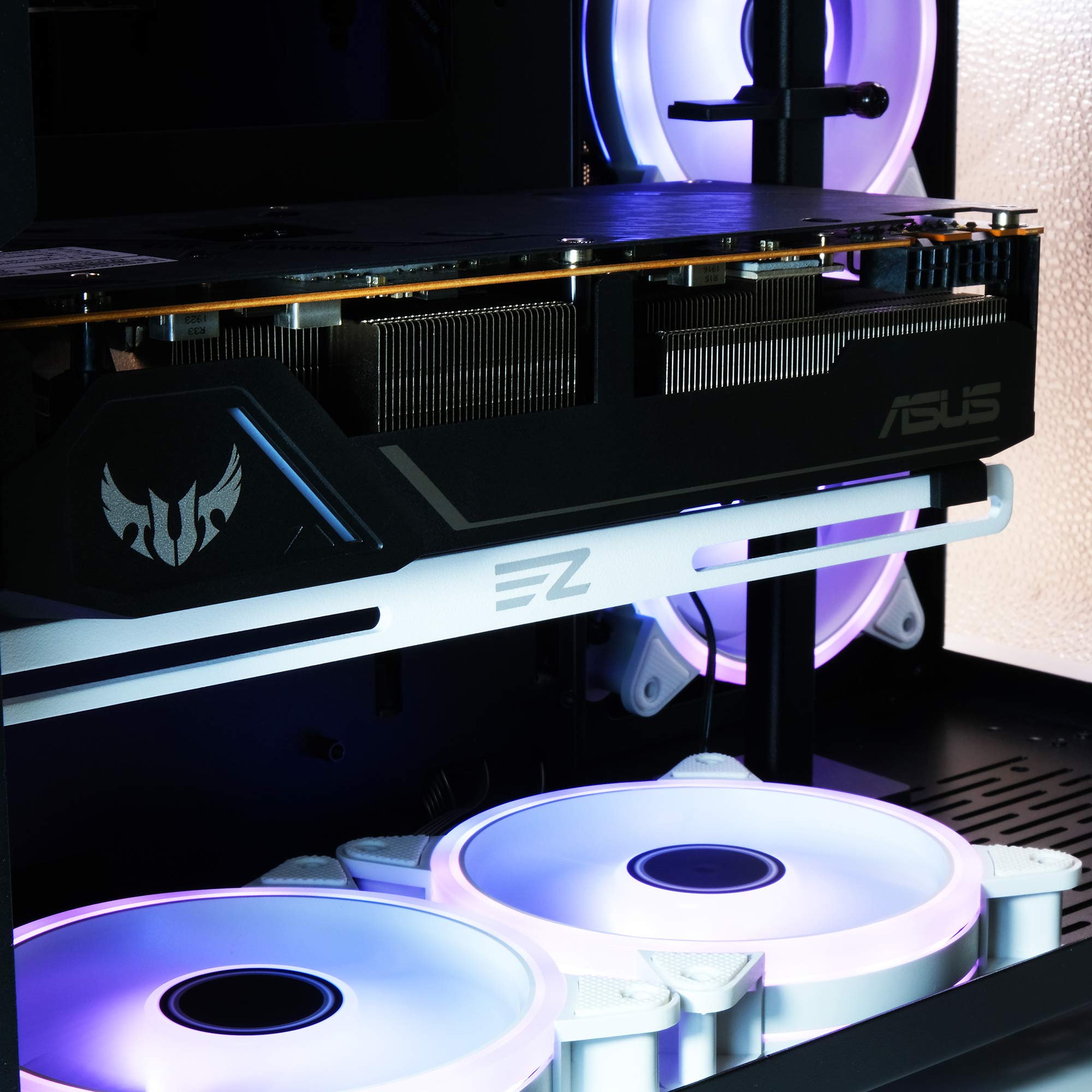 EZDIY-FAB GPU Bracket Graphics Card Brace Support Video Card Holder for Custom Desktop PC Gaming 3mm Aluminum White - View 4 of 7