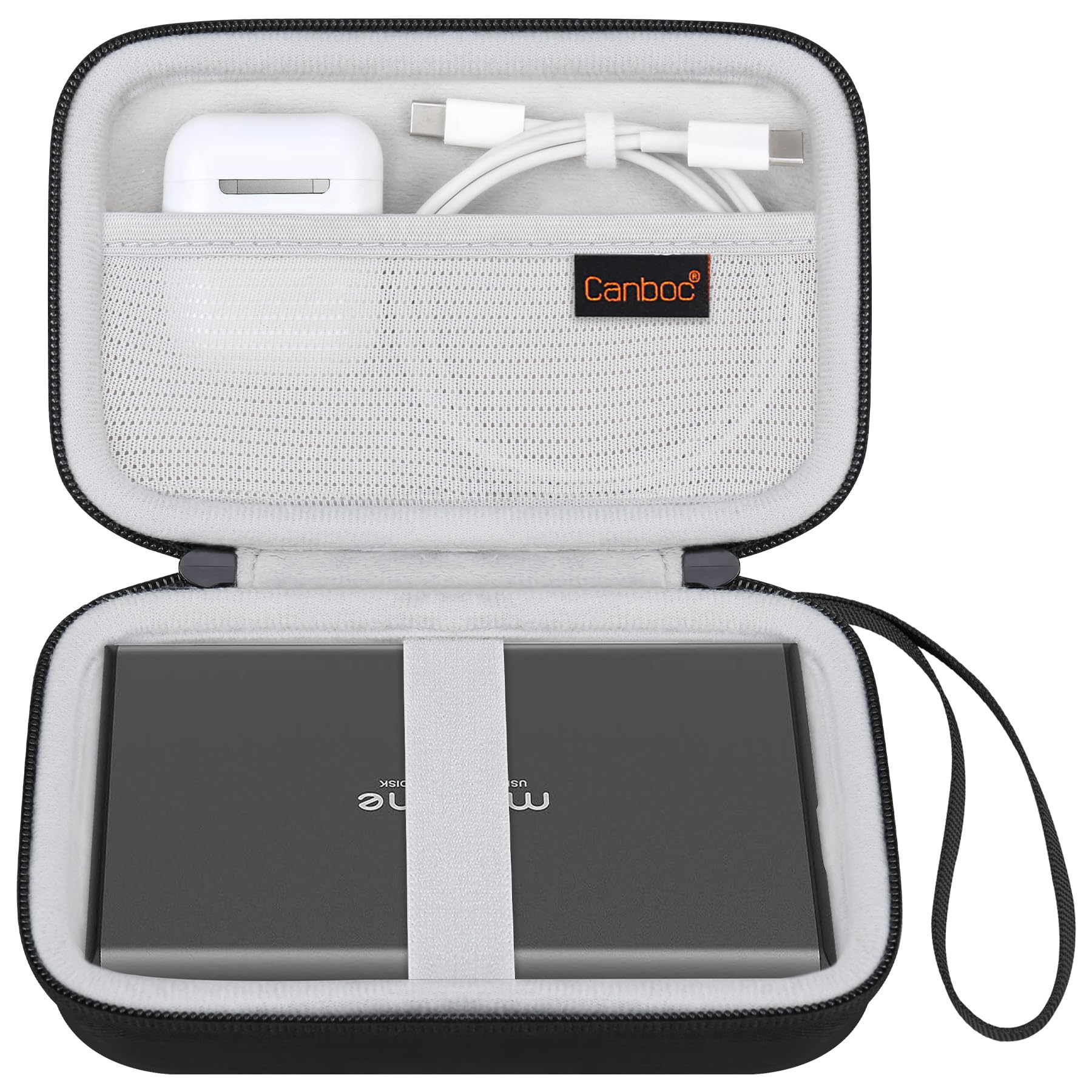 Canboc Hard Carrying Case for Maxone External Hard Drive USB 3.0 Ultra Slim Portable Storage with Mesh Pocket for Accessories Black