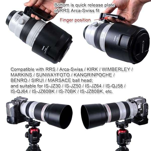 iShoot iShoot Lens Collar Foot for Canon EF 100-400mm II - Quick Release Plate Compatible with Arca-Swiss Tripods - View 9 of 9